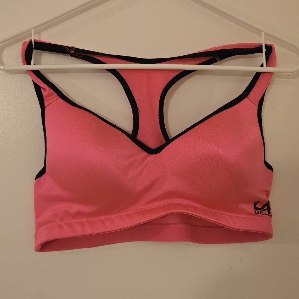 Hot pink sports bra